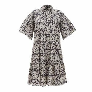 Merlette Astell Tiered Ditsy Floral Cotton Trapeze Dress Size Large